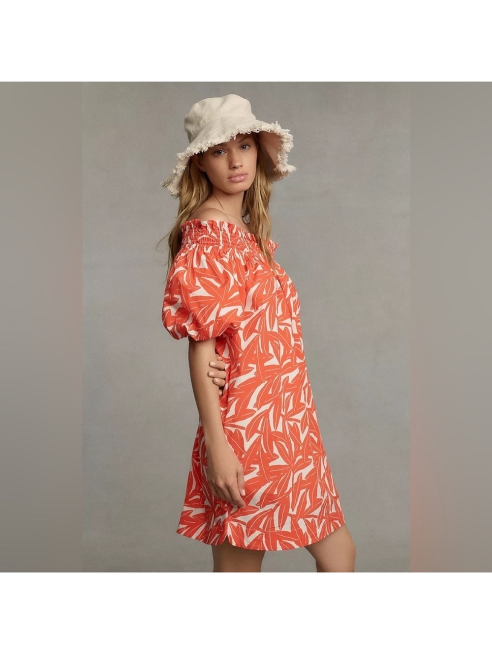 WHIT TWO Banana Leaf Off-The-Shoulder Dress